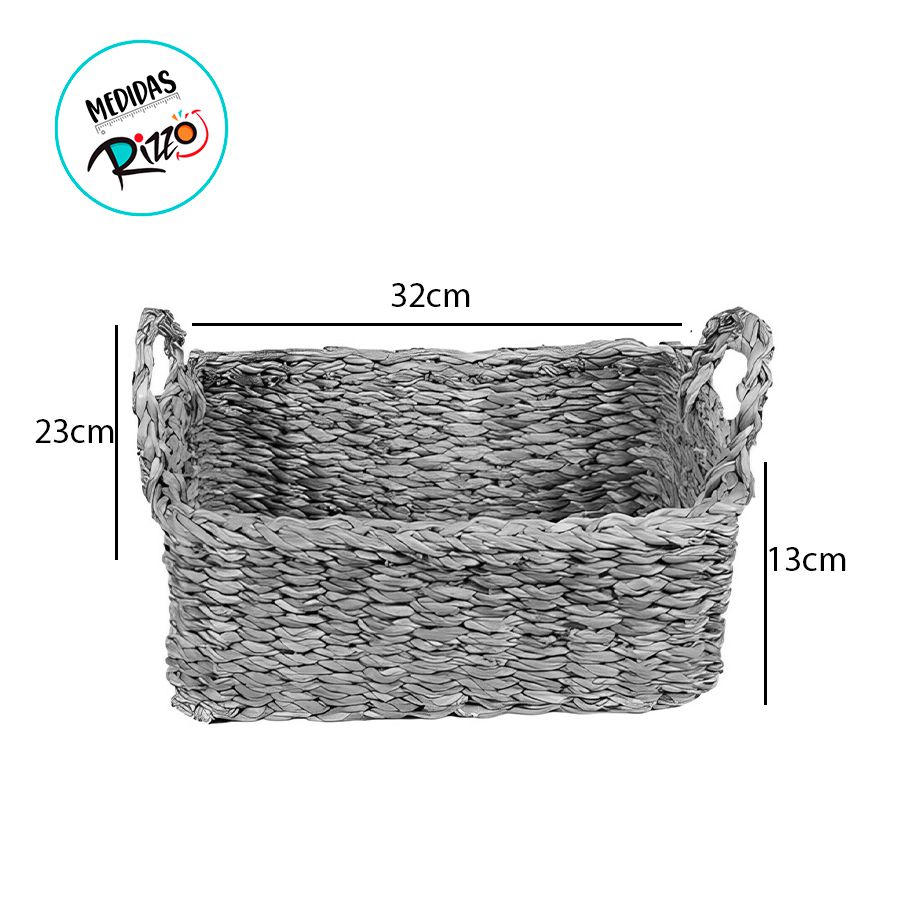 Cesta Almacenaje Tejida A Mano 45x25x20cm Cesta De Almacenaje De Seagrass Natural Tejida A Mano - 45x25x20 Cm, Ideal Para Plantas, Baño O Revistas