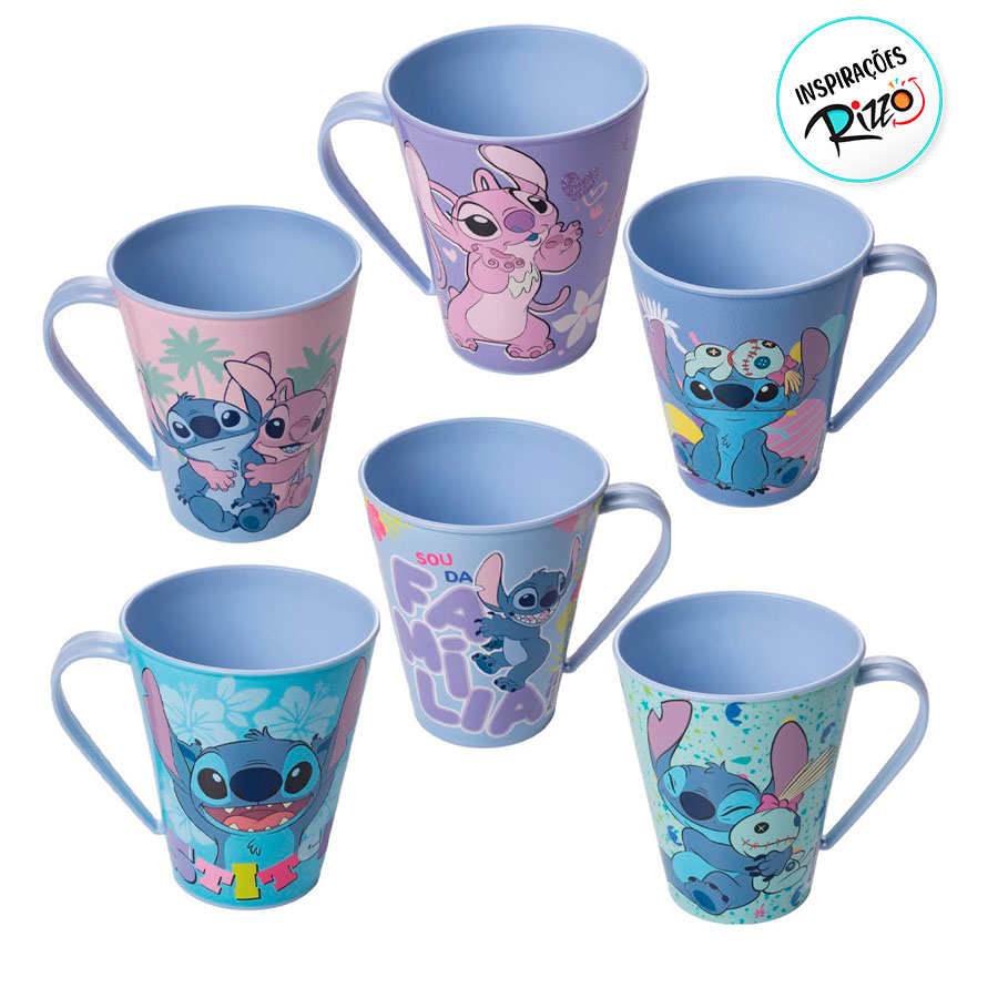 Caneca de Plástico Stitch Abraço - 360ml - 1 unidade - Plasútil - Rizzo ...