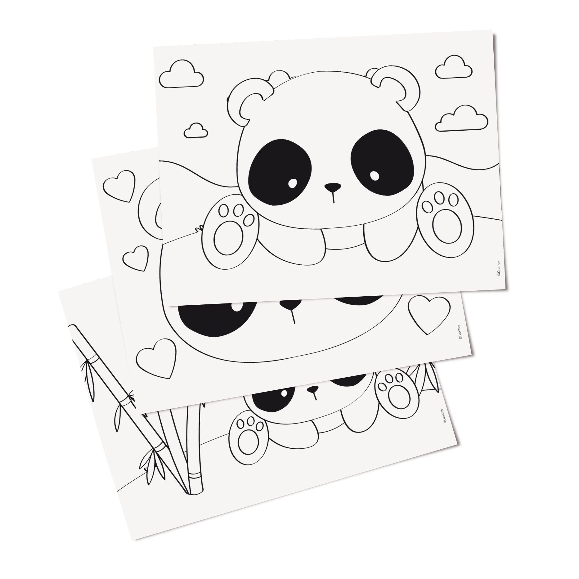 Desenho de Panda come bambu para colorir