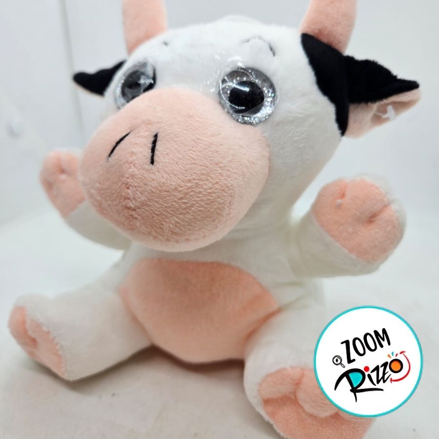 Vaca De Pelúcia - Branca e Rosa - 15,5cm - 1 unidade - Rizzo - Rizzo ...