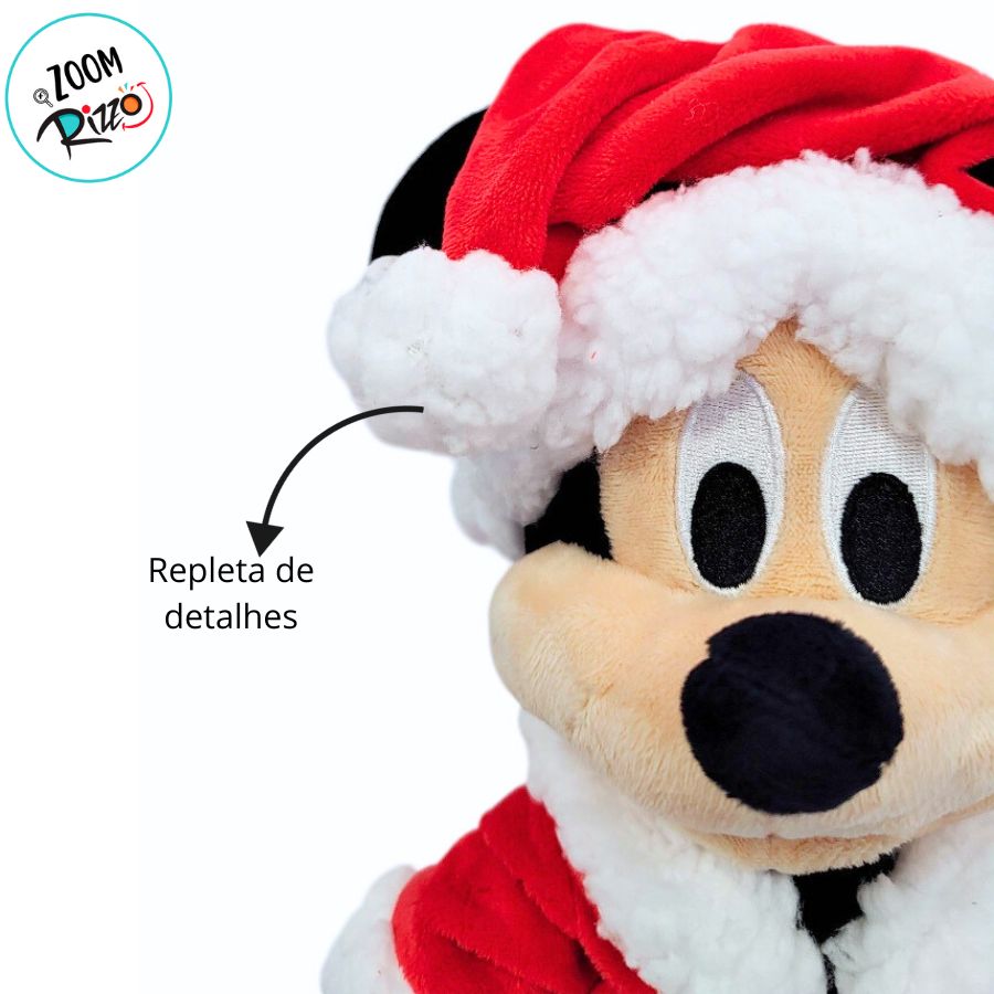 Mickey Mouse Rizzo Pelúcia Mickey Mouse de Natal - 30cm - 1 unidade - Disney Original ...