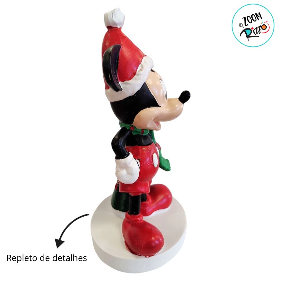 Mickey Mouse Rizzo Enfeite de Natal - Mickey Mouse com Árvore - 17x10cm - 1 unidade ...