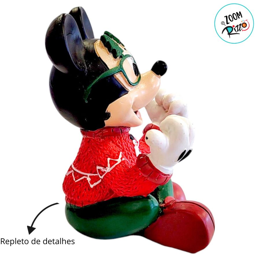 Mickey Mouse Rizzo Enfeite de Natal - Mickey Mouse Sentada- 12x12cm - 1 unidade - Disney ...