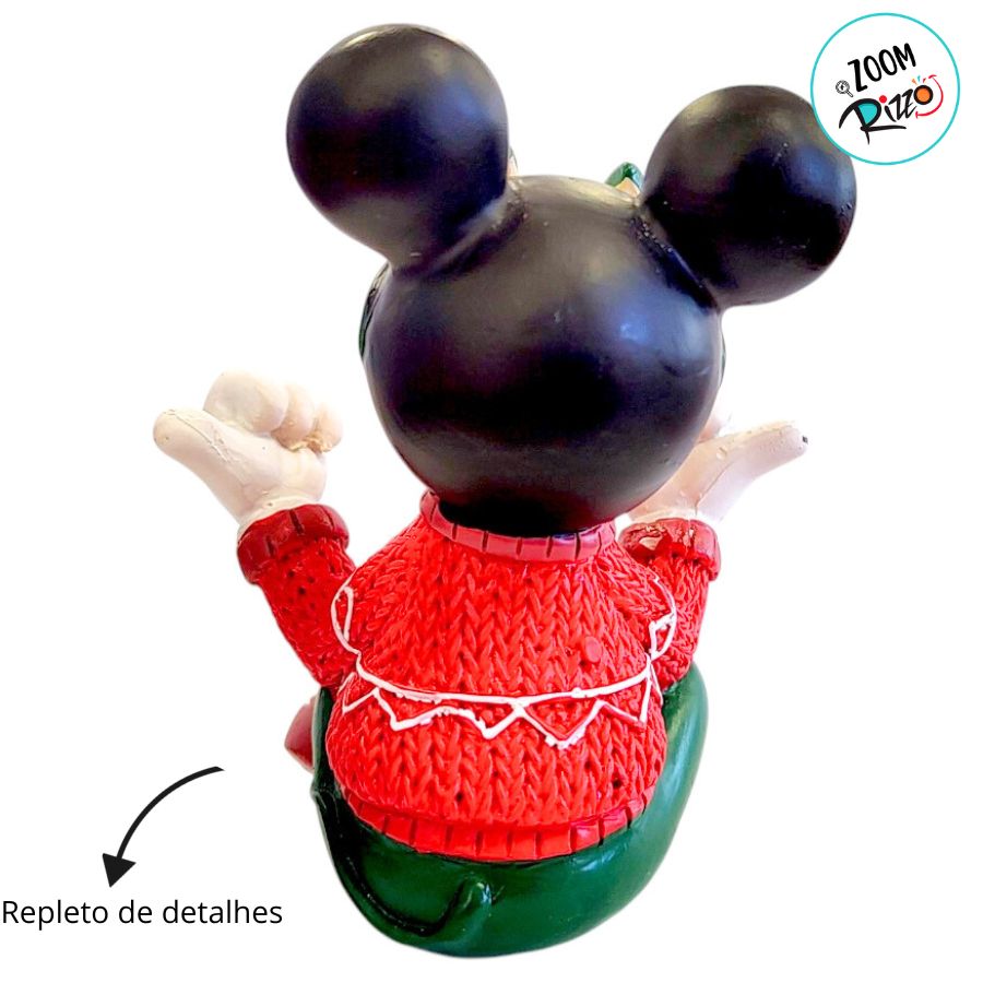 Mickey Mouse Rizzo Enfeite de Natal - Mickey Mouse Sentada- 12x12cm - 1 unidade - Disney ...