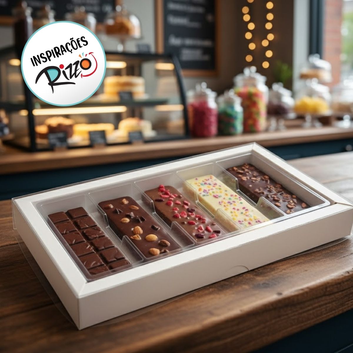 Caixa Para Tablete de Chocolate - Kraft - 5 unidades - Rizzo