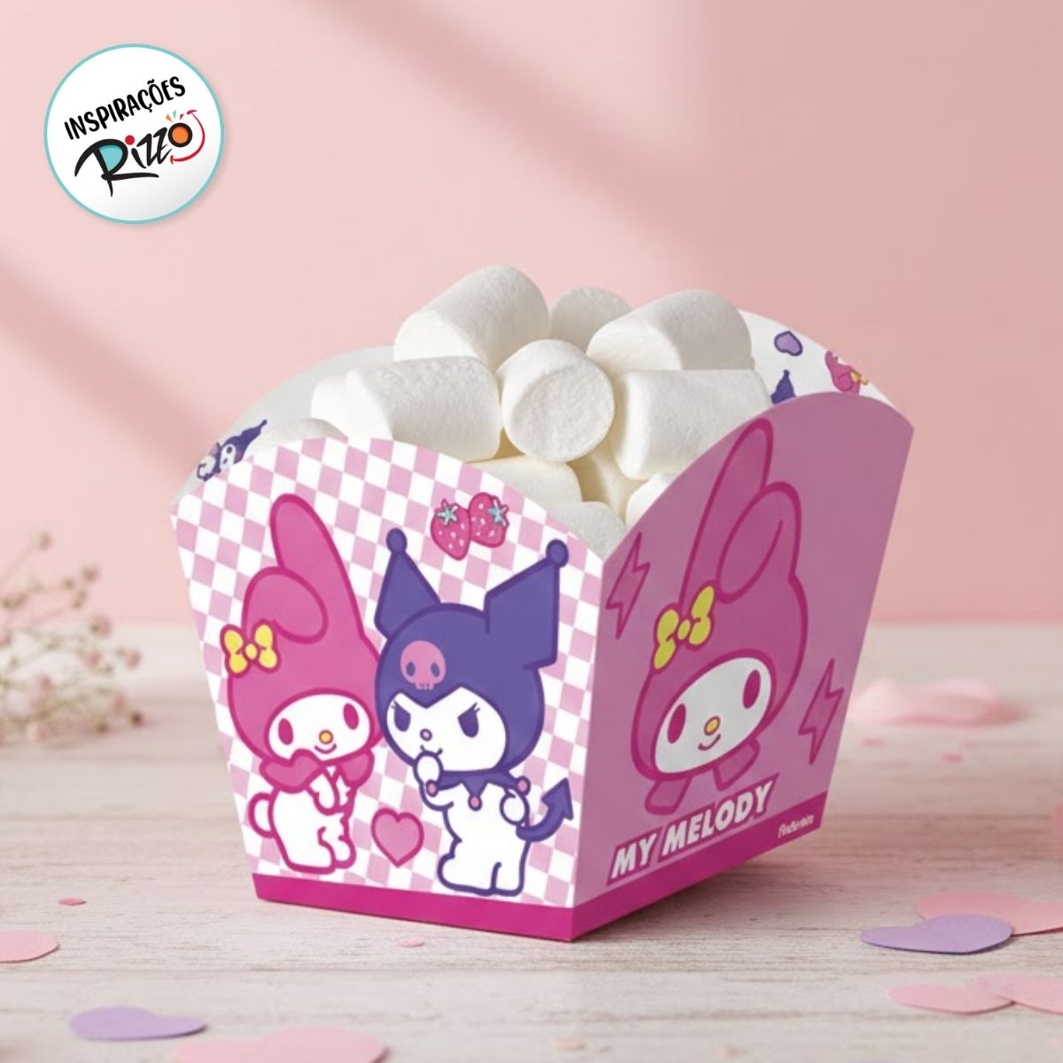 Cachepot - My Melody e Kuromi - 8x8x9cm - 8 unidades - FestColor