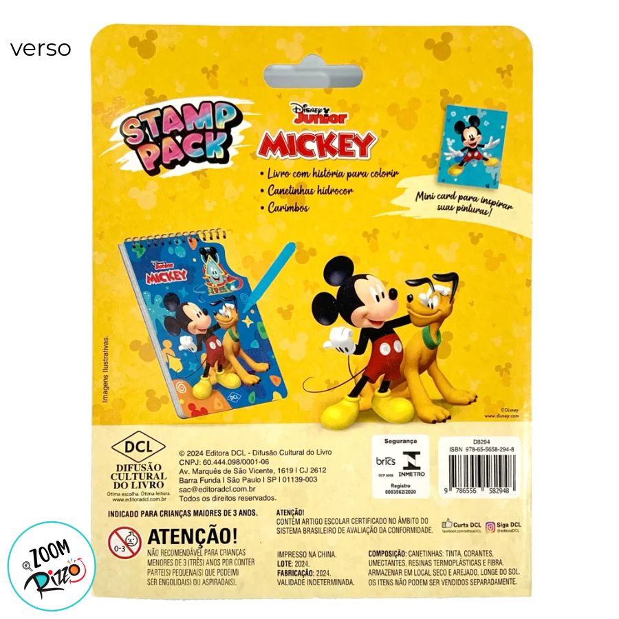Mickey Mouse Rizzo Kit Para Colorir Com Carimbos - Mickey Mouse - 9 Itens - 1 unidade ...