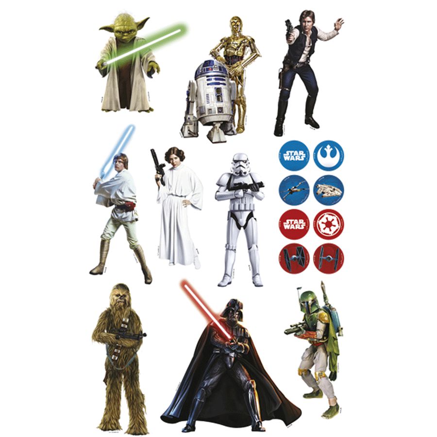 Personagens da saga Star Wars estampadas em selos