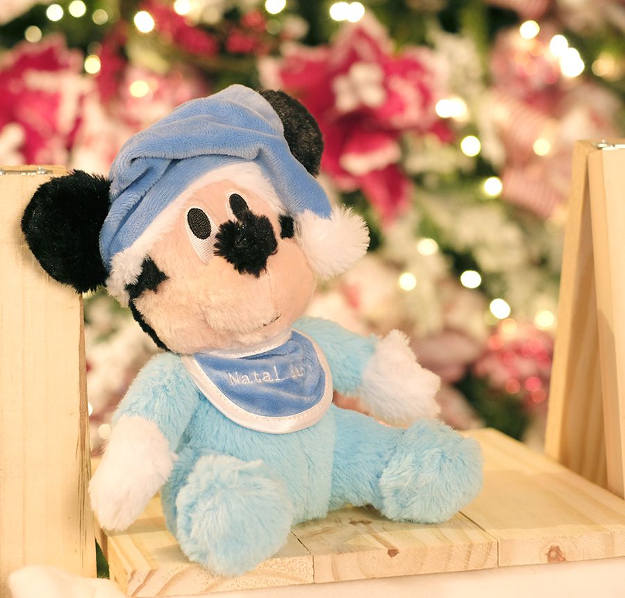 Pelúcia Cabeça Mickey c/ Gorro de Natal - 15 cm - Natal Disney - Rizzo -  Rizzo Embalagens