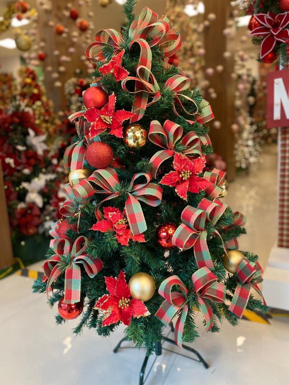Kit Decoração Xadrez para Árvore de Natal 120cm - 01 unidade - Cromus Natal  - Rizzo Embalagens - Rizzo Embalagens