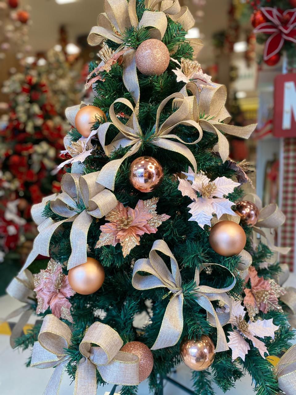 Kit Decoração Rosê Gold para Árvore de Natal 180cm - 01 unidade