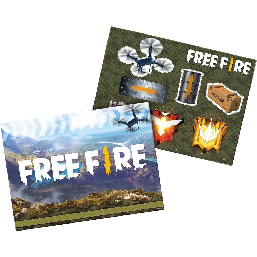 Kit Decoração Aniversário Personalizado com NOME e IDADE Free Fire