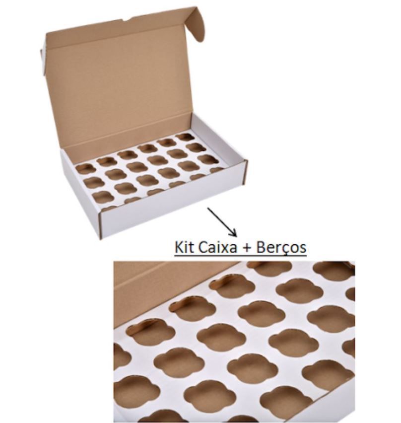 Caixa para Transporte 24 Mini Cupcakes com berço 22x34x7cm - Niagara - -  Rizzo Embalagens