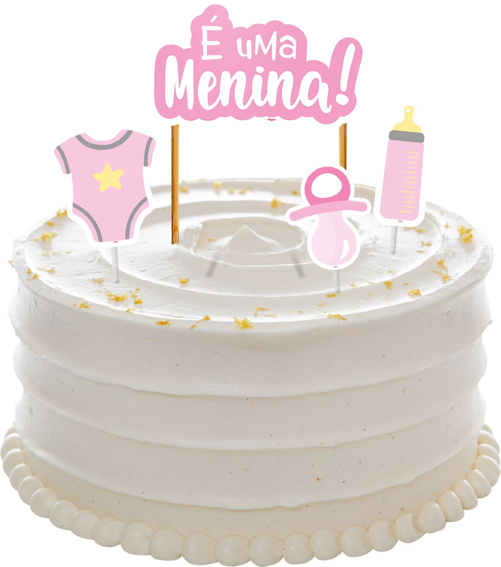 Decoração de Bolo Feminino para Aniversário com Chantilly 