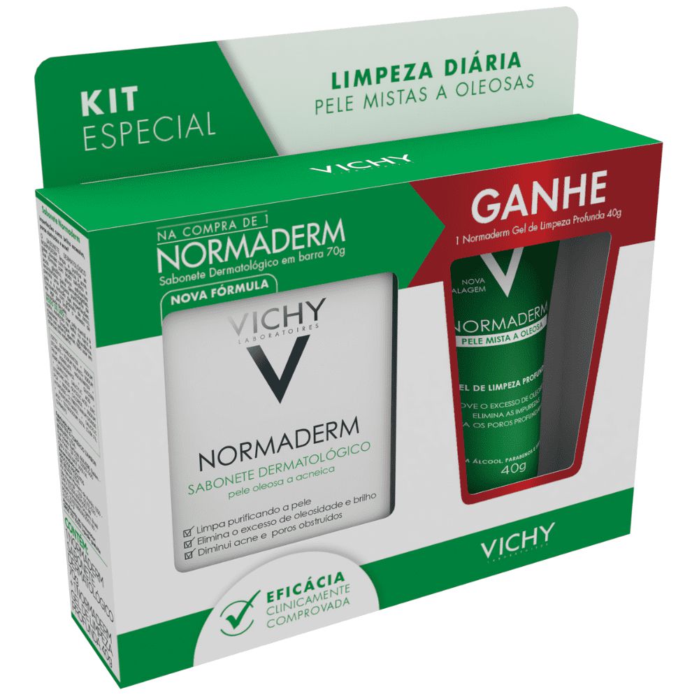 Vichy Kit Normaderm Sabonete 70g + Normaderm Limpeza Profunda 40g -  DERMAdoctor | Dermocosméticos e Beleza com até 70%OFF