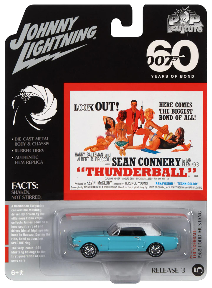 Johnny Lightning Jlpc008 Pop Culture 1965 Car Mustang 007 60 Years Bond main image 0
