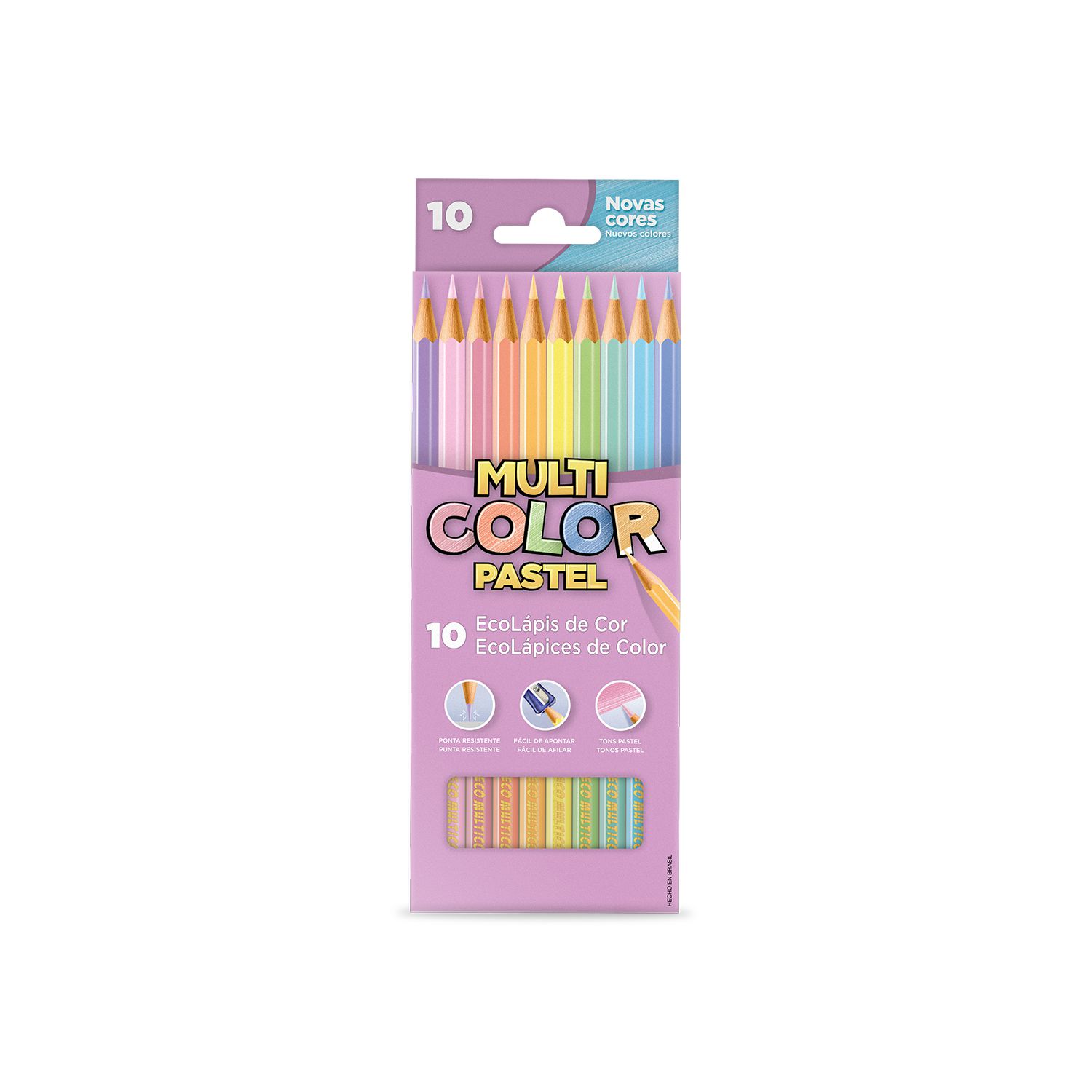 Lápis de cor Multicolor Pastel 10 cores - Papelaria Grafitte - Papelaria  Grafitte | Papelaria para inspirar!