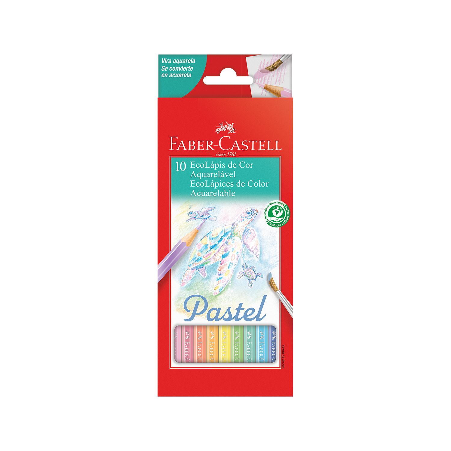Lápis de cor Aquarelavel Pastel 10 cores Faber-Castell - Papelaria Grafitte  - Papelaria Grafitte | Papelaria para inspirar!