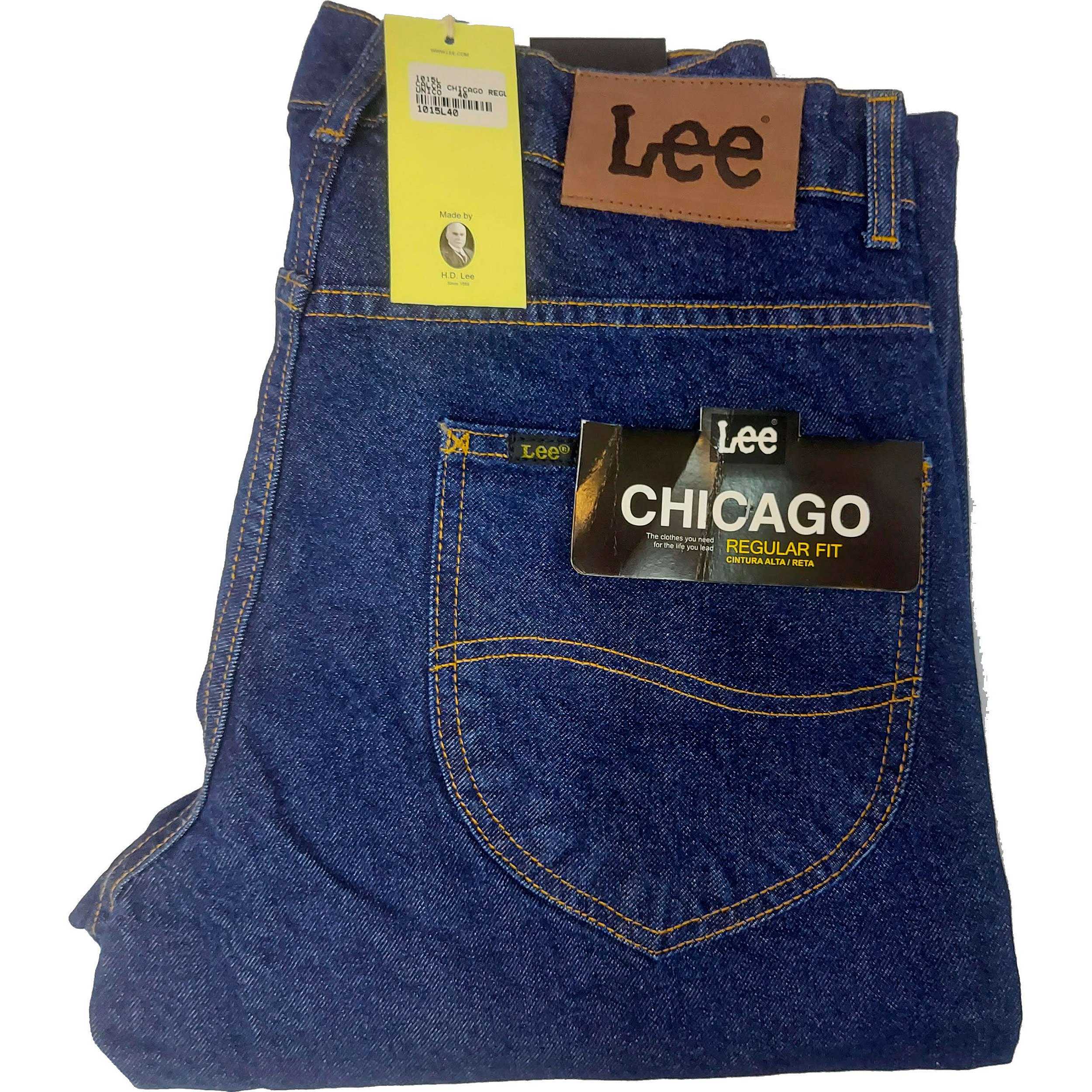 Comprar Calça Lee Chicago 100% Algodão Azul Escuro - Loja de Roupas Levi's  / Lee / Wrangler - Loja Aurora