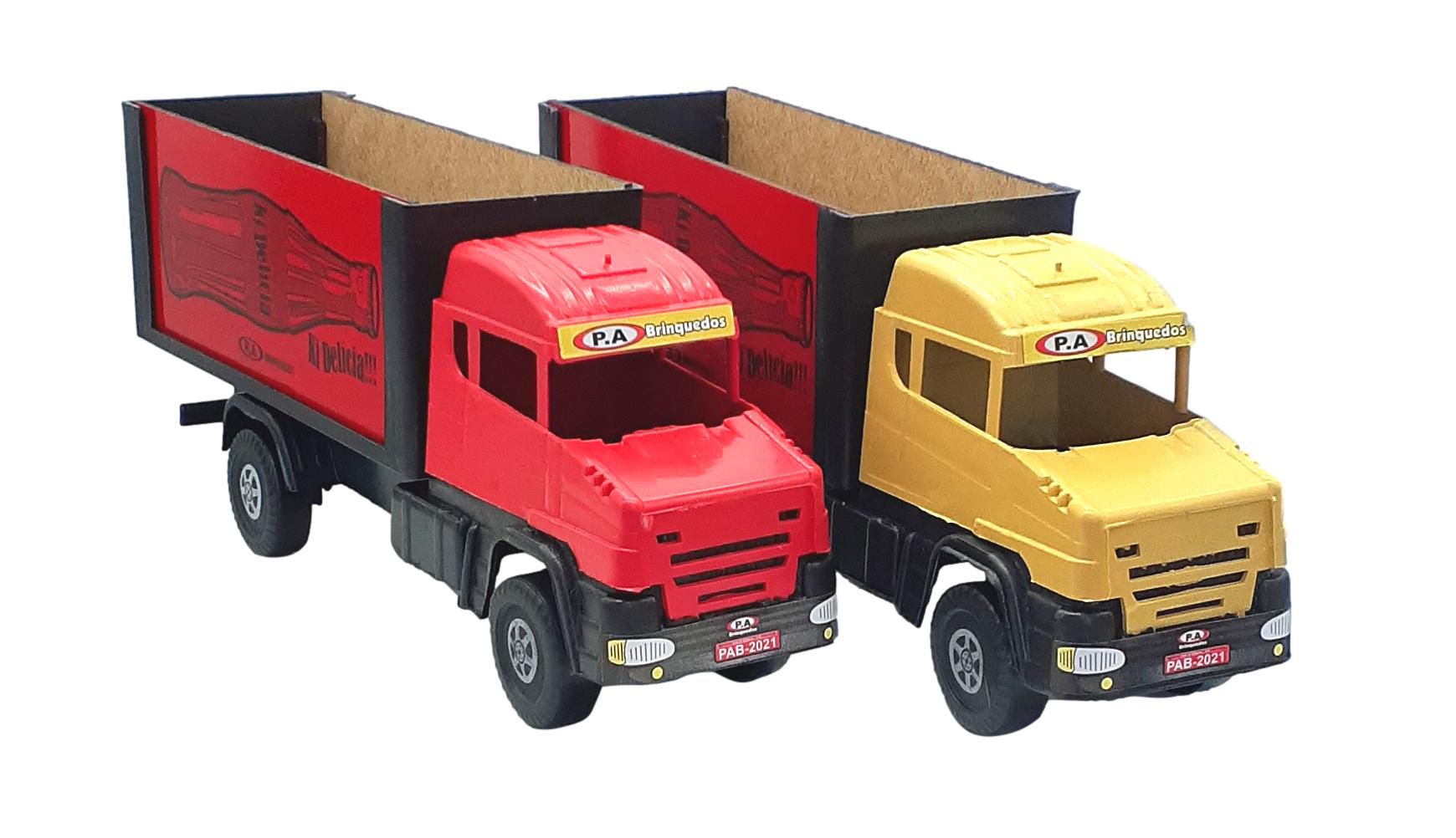 Caminhão Scania Truck Brinquedo Grande Carroceria Madeira 70cm