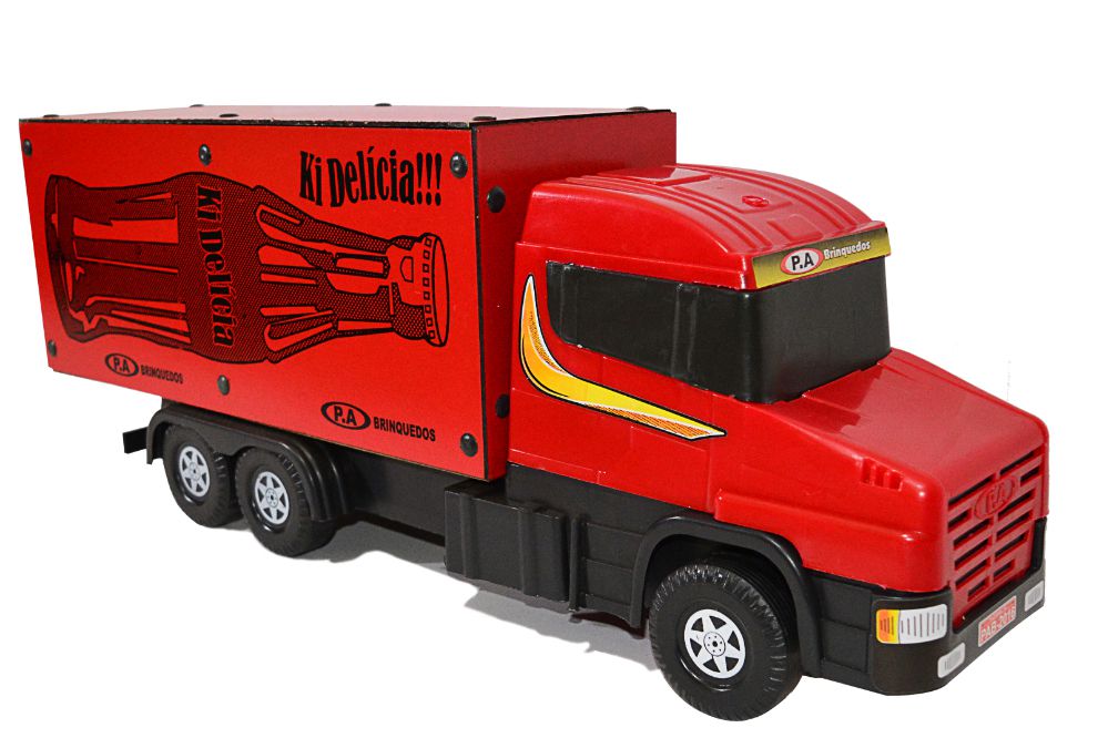 Caminhão carreta grande de brinquedo de madeira