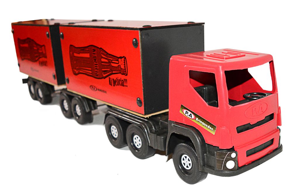 Caminhão De Brinquedo Grande Bi Trem Lona De Plástico - GL3 SHOP -  BRINQUEDOS