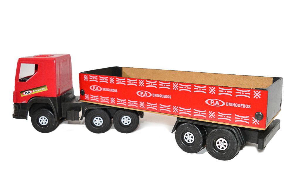 Caminhão Scania Truck Brinquedo Grande Carroceria Madeira 70cm