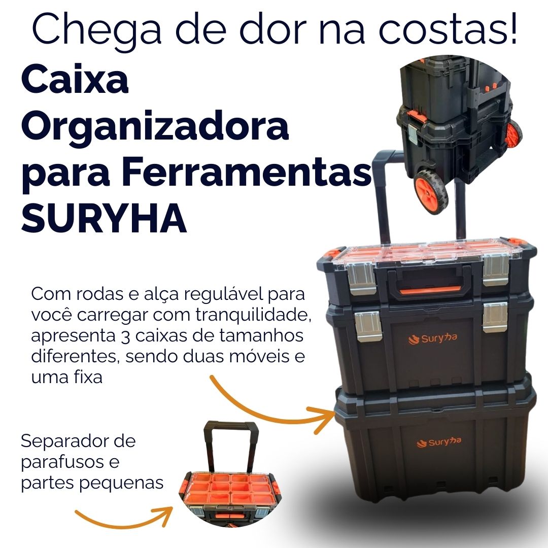 Caixa para Ferramentas 3 em 1 com Rodas SURYHA 80150206 - Difusor