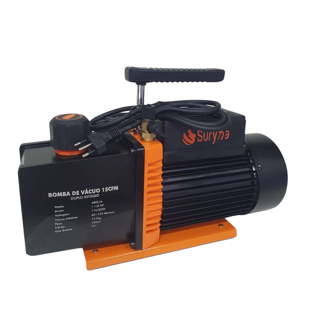 Bomba de Vácuo 15CFM Duplo Estágio Motor 1.1/2HP SURYHA 80155035 ...