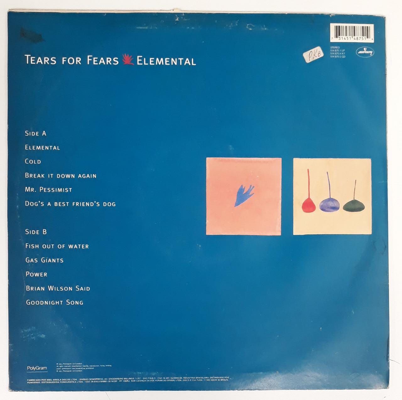 LP Tears For Fears Elemental Colecionadores Discos vários