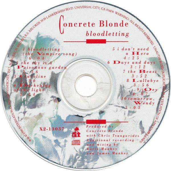 CD Concrete Blonde Bloodletting Colecionadores Discos vários