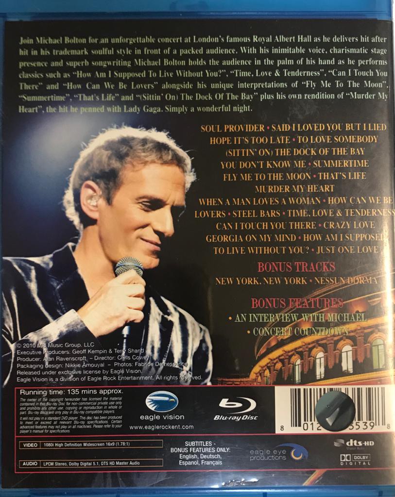 Michael Bolton – Live At The Royal Albert Hall - Colecionadores Discos