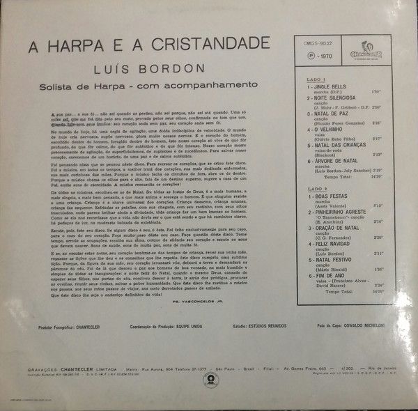 LP - Luis Bordón ‎– A Harpa E A Cristandade - Colecionadores Discos ...
