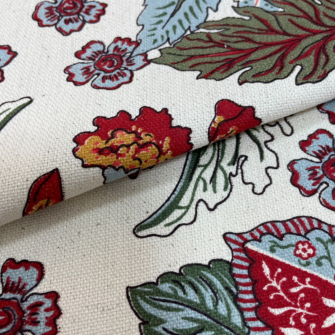 Tecido Estilo Linho Floral Tons de Vermelho Florense 01 - Viivatex - Site  de tecidos para sofá, cortinas, papel de parede e móveis