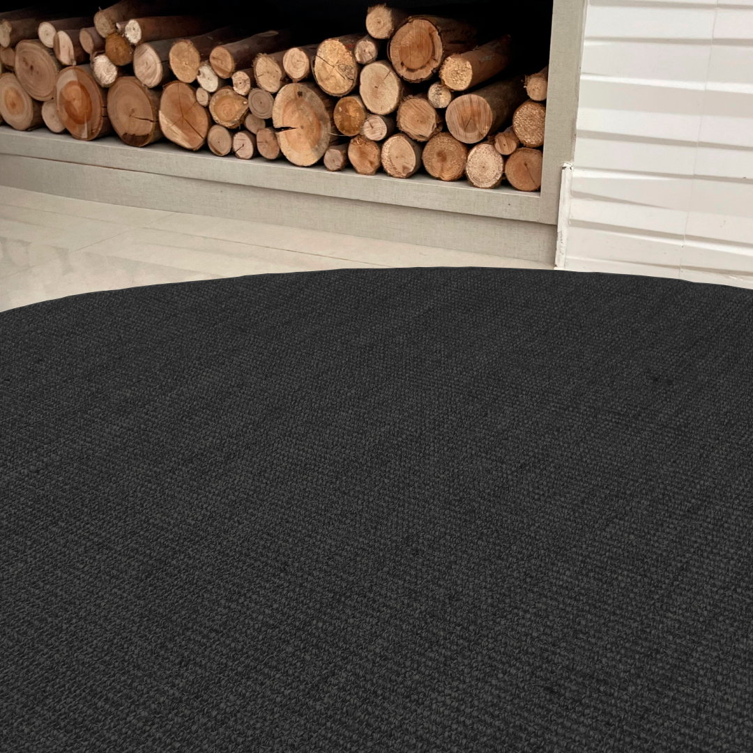Tapete Para Sala Sisal 100% Natural Redondo 1,50m Preto - Viivatex ...
