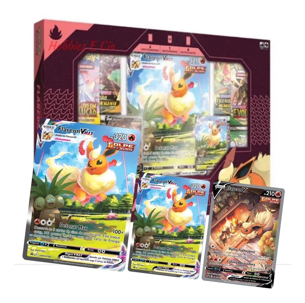 Lata Pokémon TCG - Evolução Eevee - Flareon V - Copag