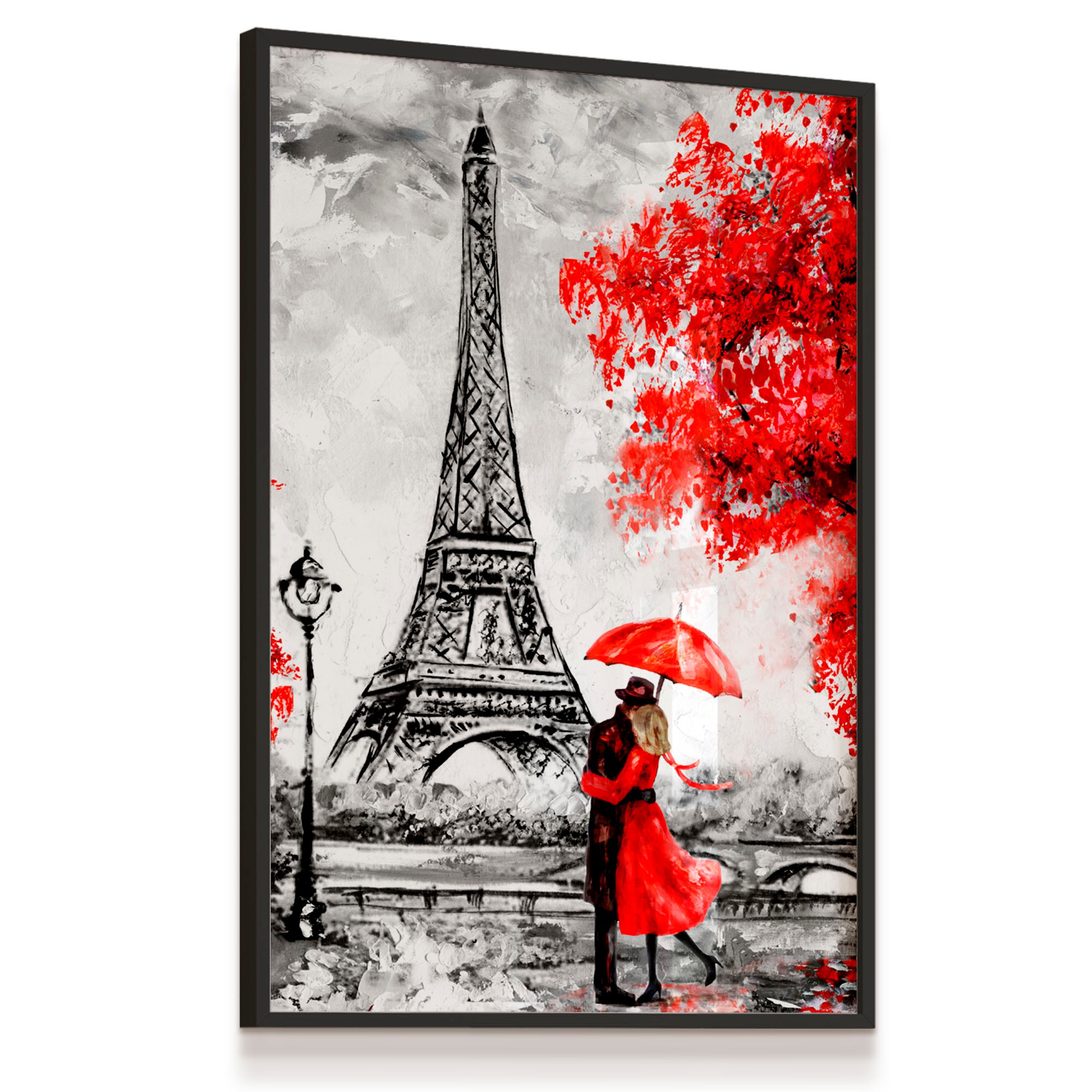 Kit 3 Quadros Decorativos Quarto Decoração Paris Vermelho