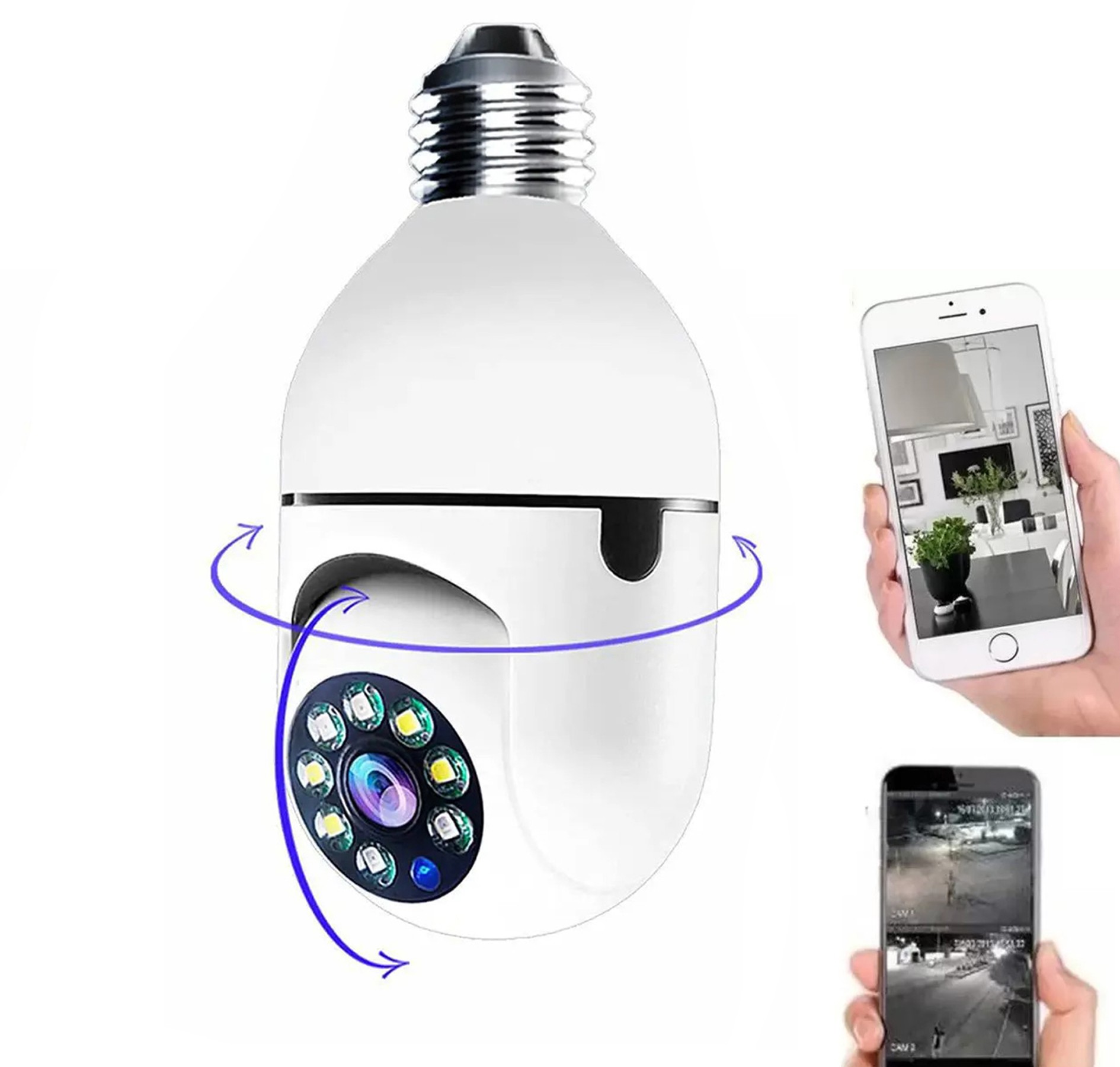 Lampada com camera e sensor de presença, camera de segurança