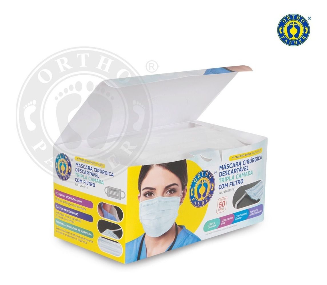 Mascara Cirurgica Tripla Camanda C/50 Clip Nasal E Anvisa - FisioSmart Loja  de produtos ortopédicos, Artigos Esportivos e Dia a Dia