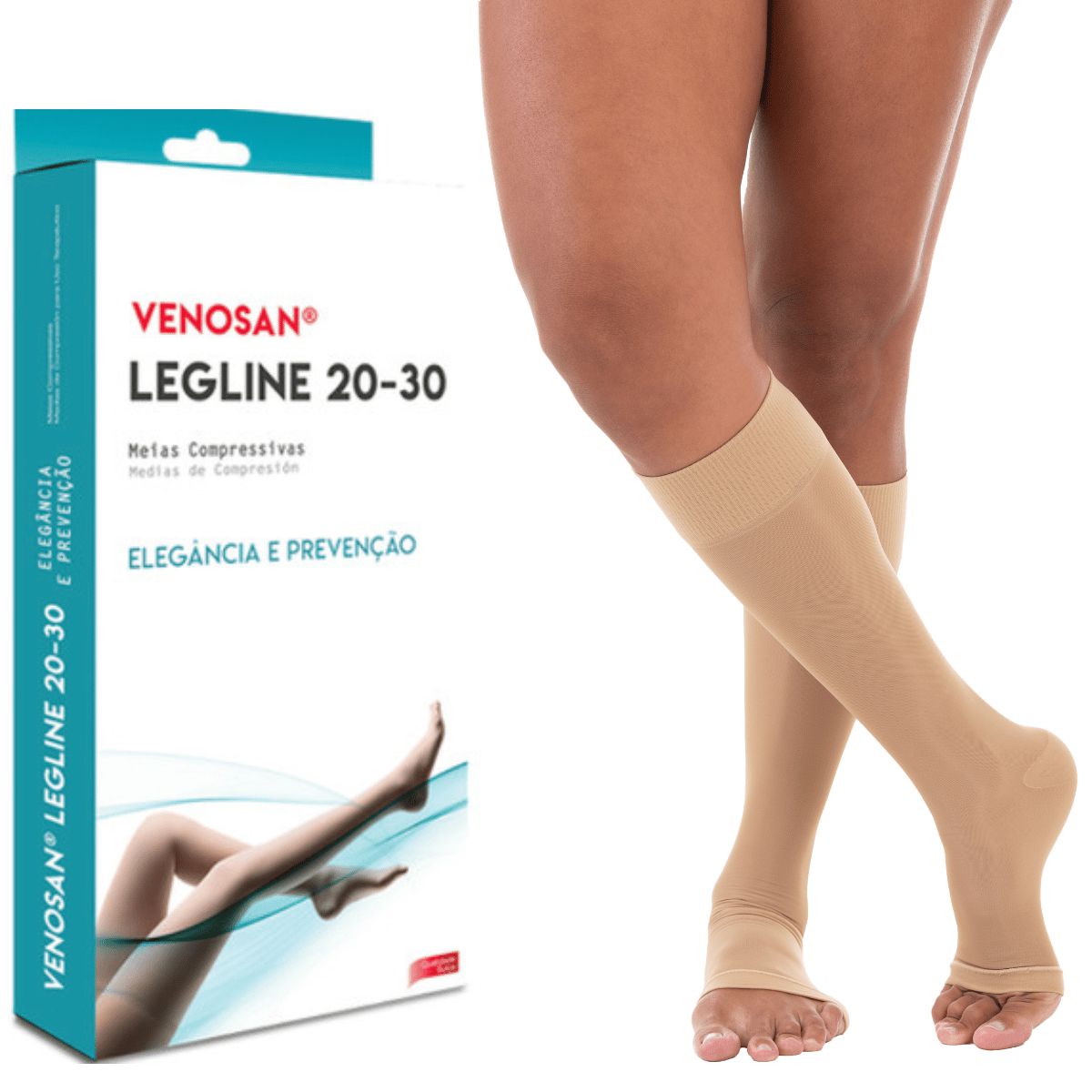 Meia de Compressão Para Varizes Venozan Legline 20-30mmHg - FisioSmart ...