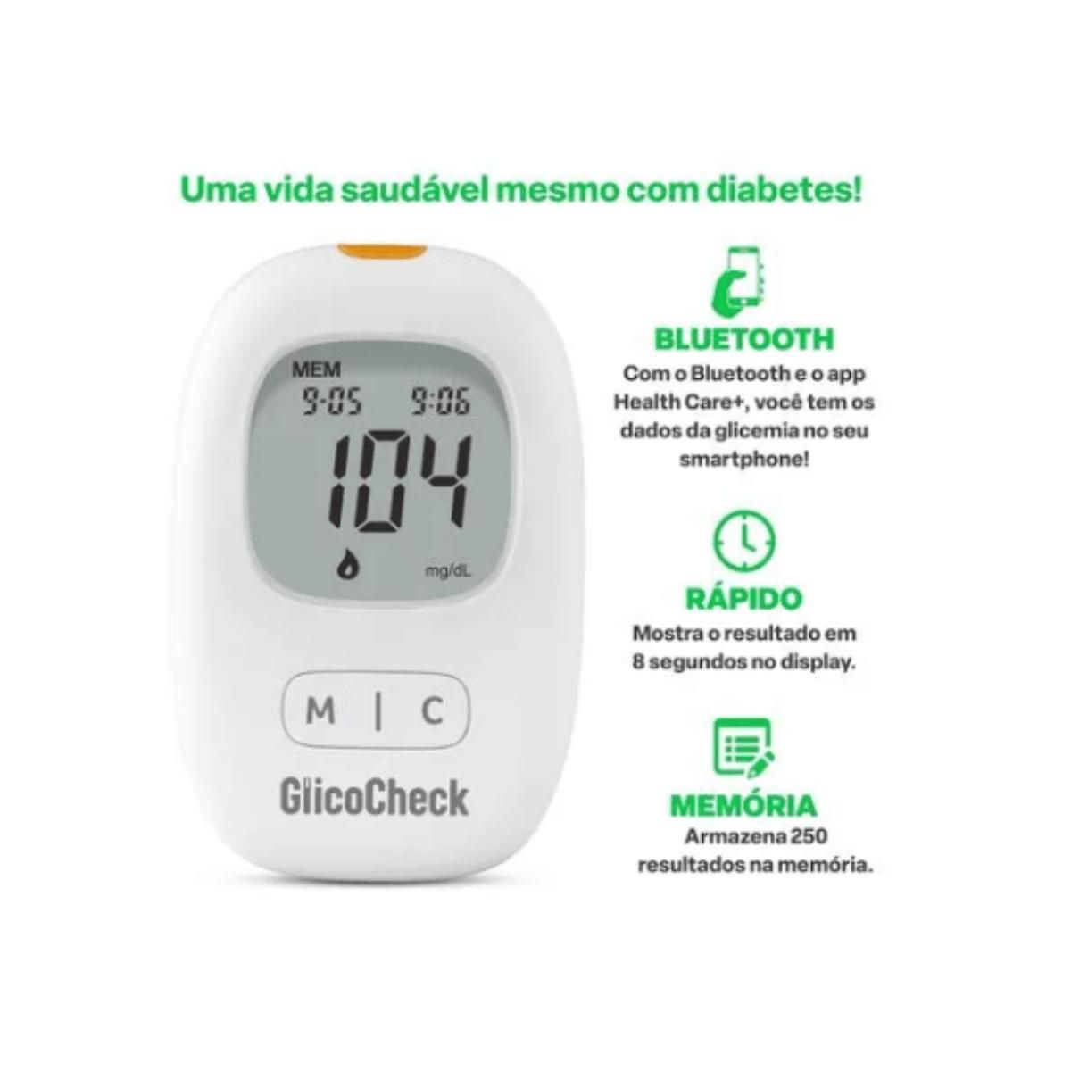 Monitor Glicemia Glicocheck Care Plus Bluetooth Multilaser