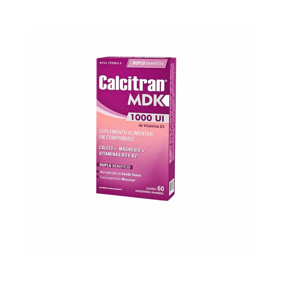 Kit Cálcio Calcitran MDK 1000UI 90 Comprimidos - FisioSmart Loja de ...