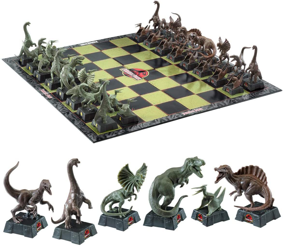 XADREZ JURASSIC PARK - TABULEIRO THE NOBLE COLLECTION - PEÇAS EM FORMA -  Dinoloja - A melhor loja de dinossauros de coleção do Brasil!