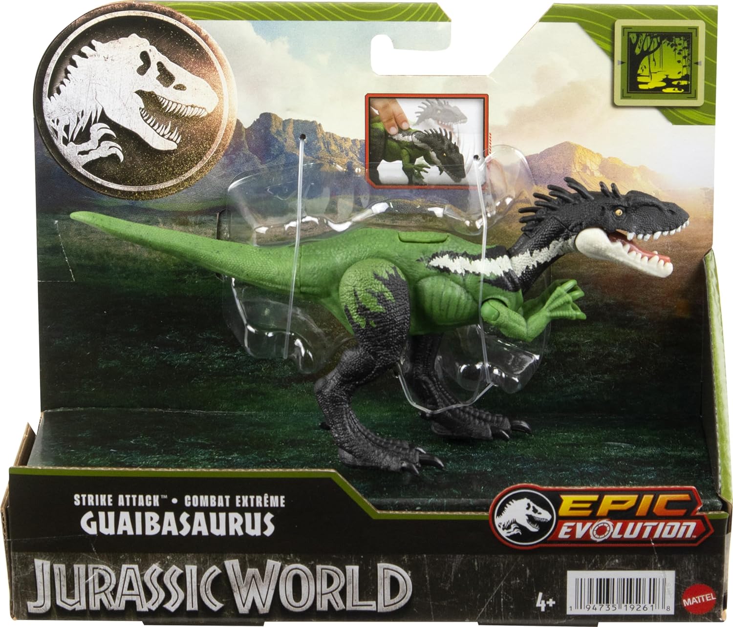 Jurassic World - Figura dinossauro T-Rex passo e ataque, JURASSIC WORLD