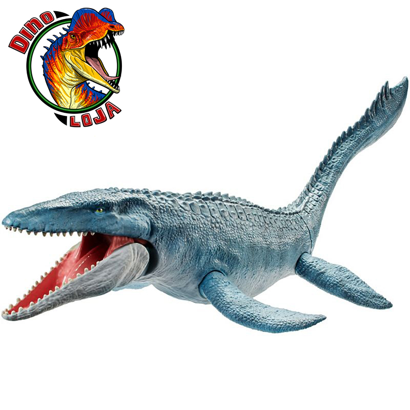 SUPER MOSASAURUS REAL FEEL SKIN JURASSIC WORLD MATTEL RÉPTIL MARINHO M ...
