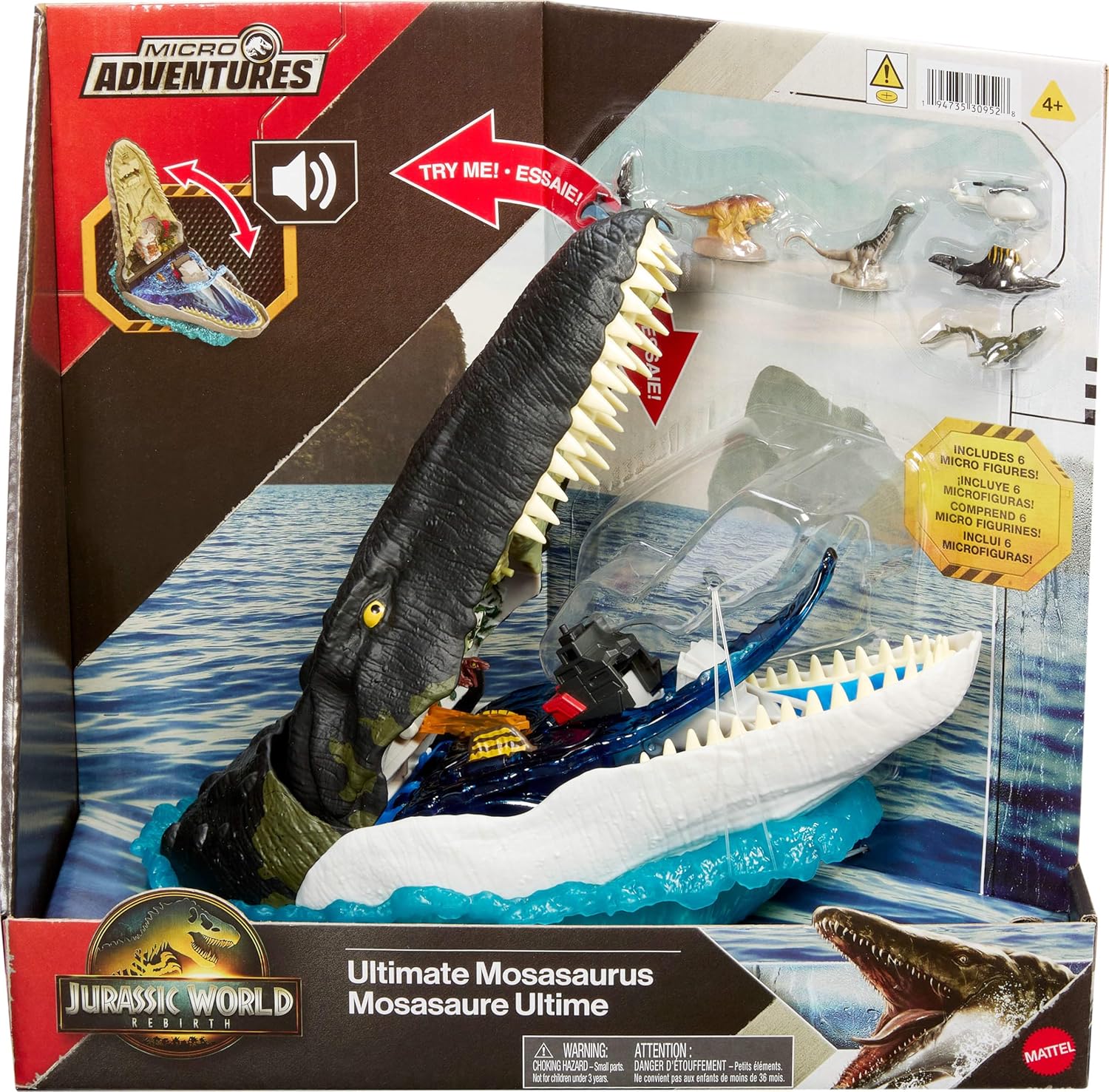 PLAYSET DELUXE MOSASAURUS COM 7 FUNÇÕES MATTEL JURASSIC WORLD REBIRTH ...