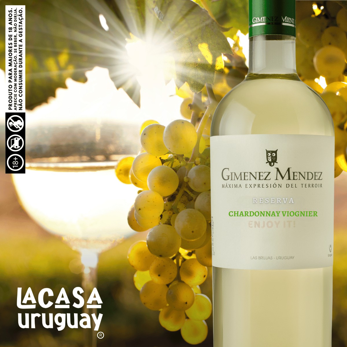 Vinho Gimenez Mendez Reserva Chardonnay Viognier 750ml - La Casa