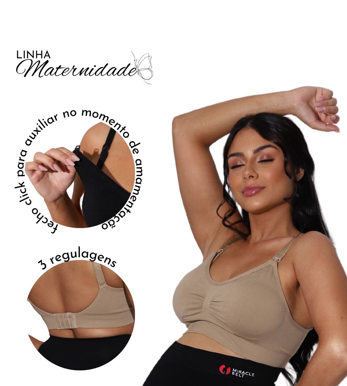 Cinta modeladora feminina macaquinho pré moldado - Miracle Belt