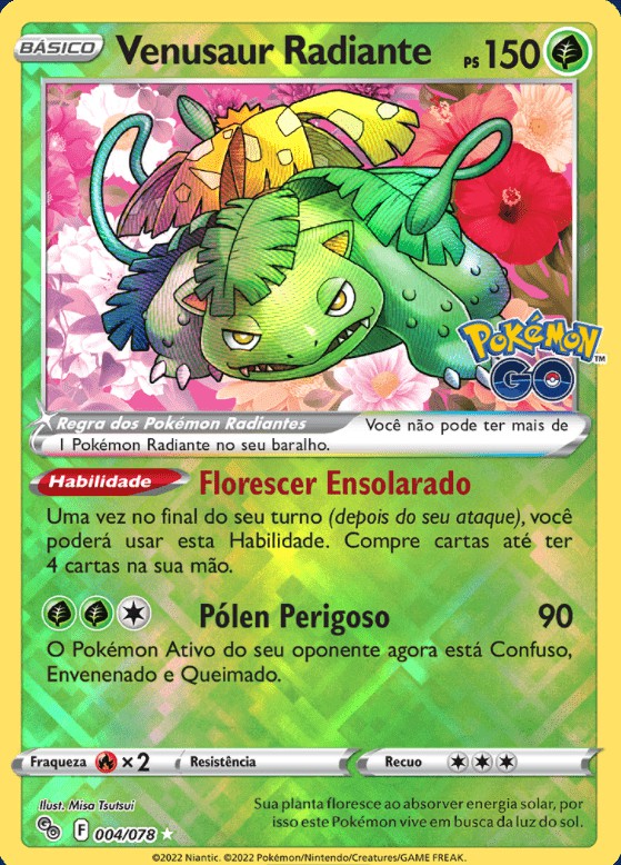 Venusaur Radiante / Radiant Venusaur (004/78) Carta Avulsa Pokemon