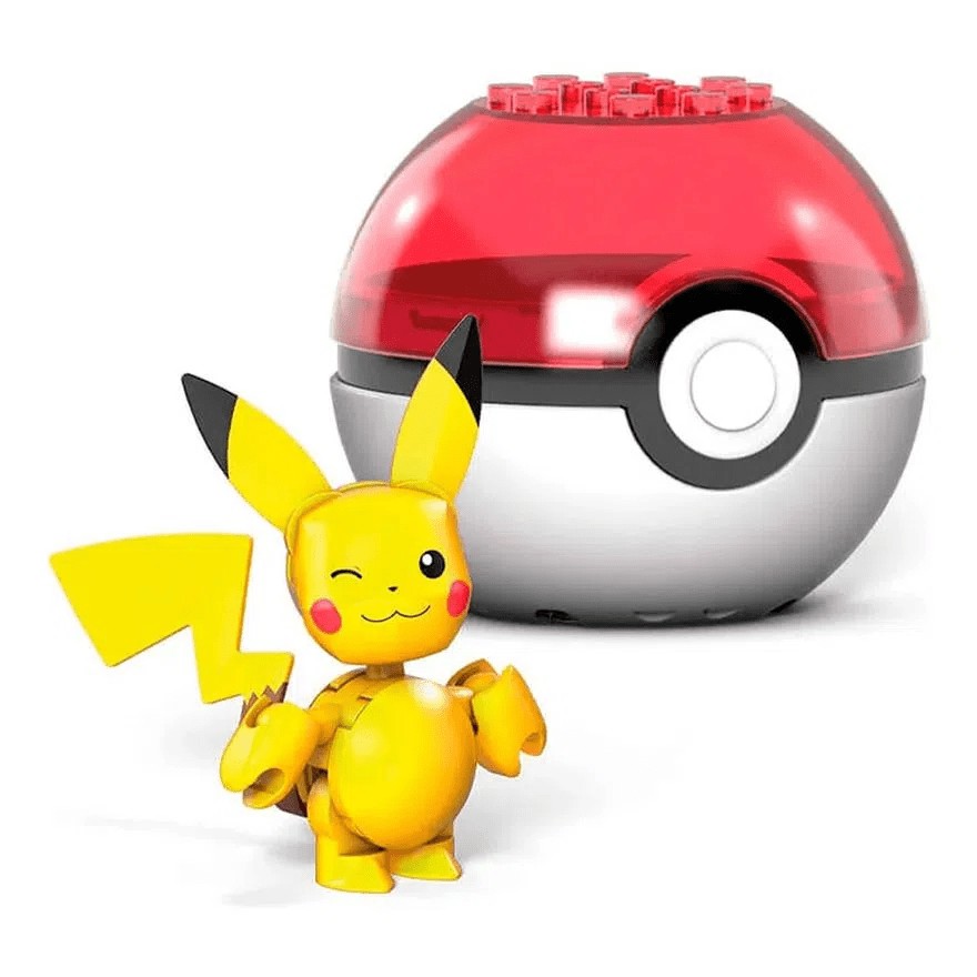 Pikachu e Pokebola - Mega Brands Pokémon (16 peças) - Planeta Nerd-Geek